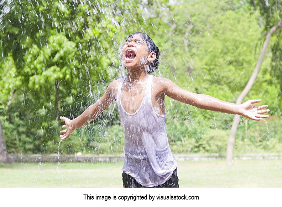 1 Person Only ; Arms Outstretched ; Bathing ; Boys