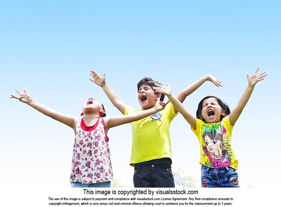 3-5 People ; Arms Outstretched ; Arms Raised ; Boy