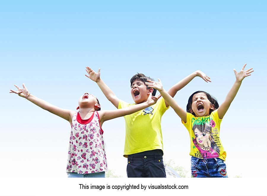 3-5 People ; Arms Outstretched ; Arms Raised ; Boy