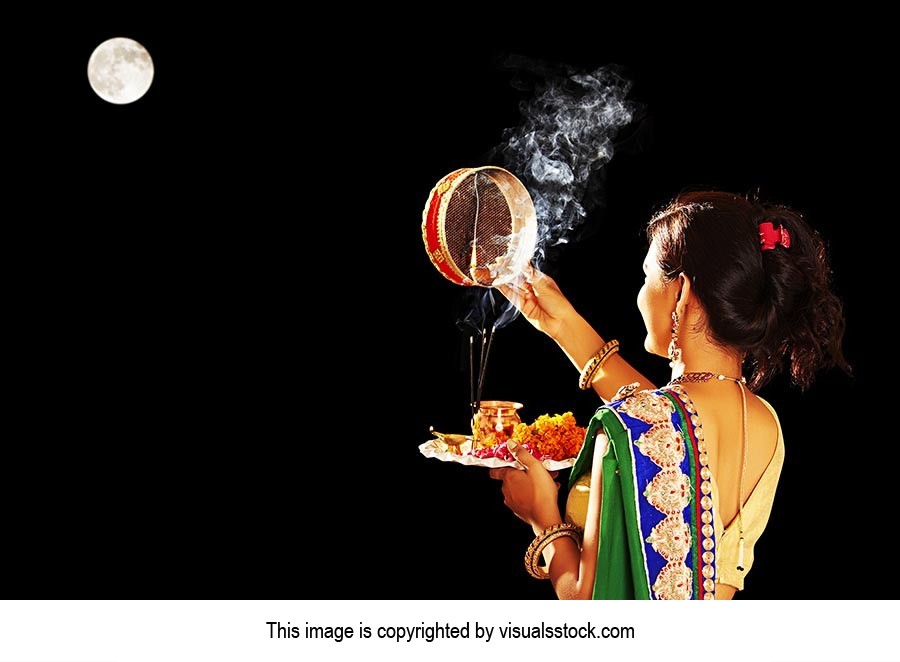 Woman Karva Chauth Pooja