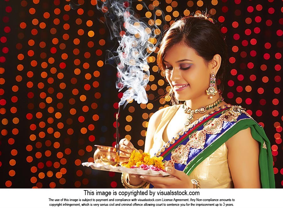 Woman Puja Diwali Festival
