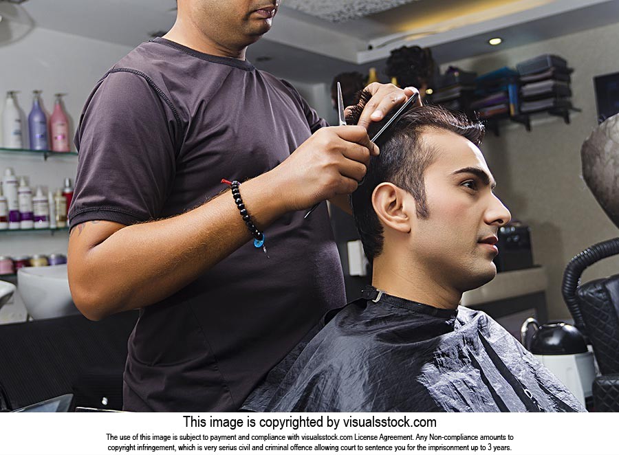 Indian Man Hair Salon