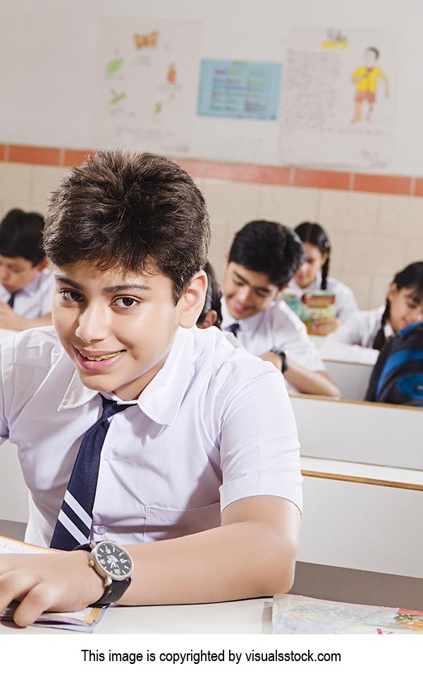 Boy School Student Studying