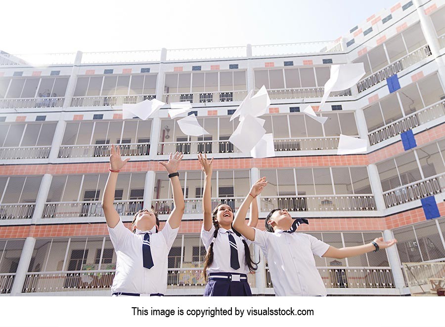 Students School Courtyard Victory