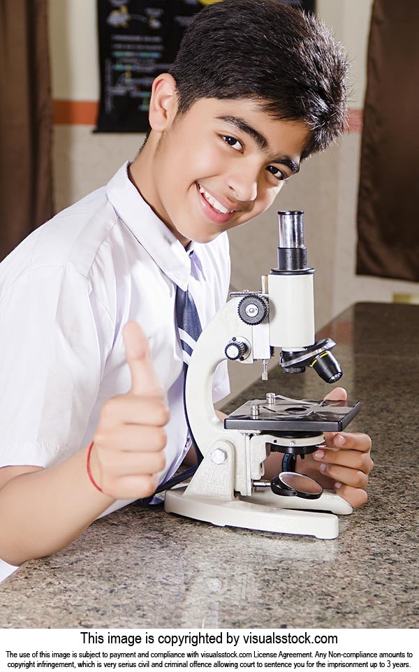 Student Microscope Lab Thumbsup