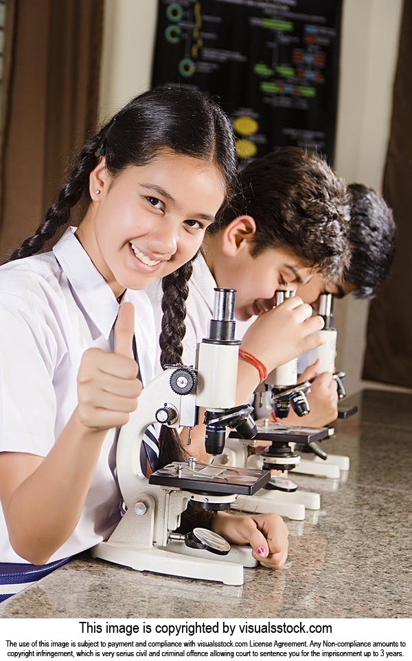 Students Laboratory Microscope Thumbsup
