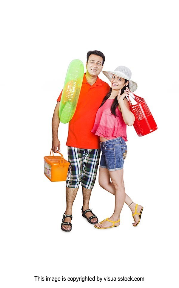 Indian Beautiful Couple Going Picnic