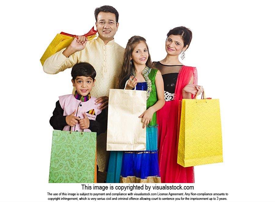 Indian Family Shopping Bags