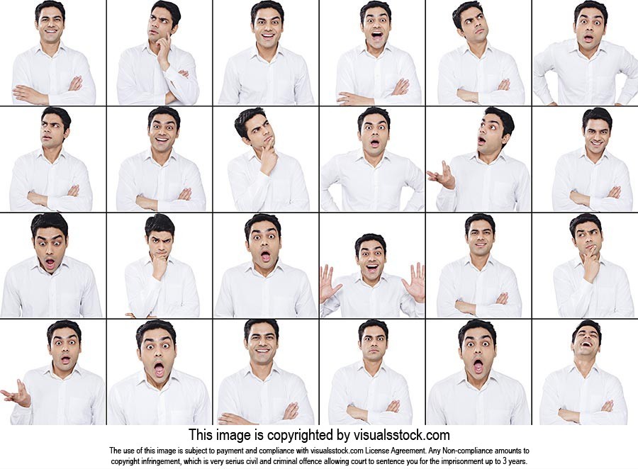 Montage Photo Facial Expressions Adult man