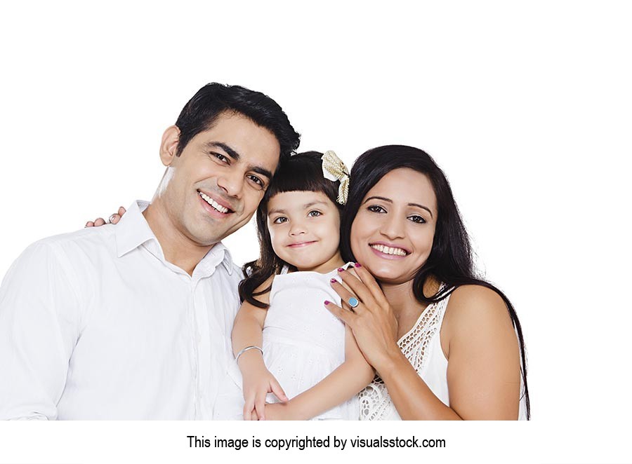 Parents Carrying Daughter Arms Cudding