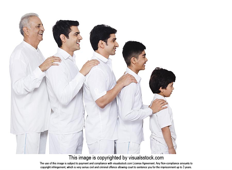 Indian Family Standing Line Order Age