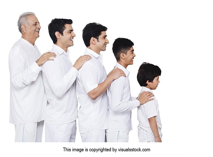 Indian Family Standing Line Order Age