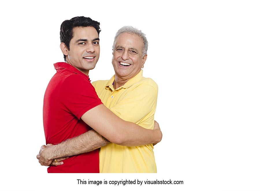 Happy Indian Father Son Hugging