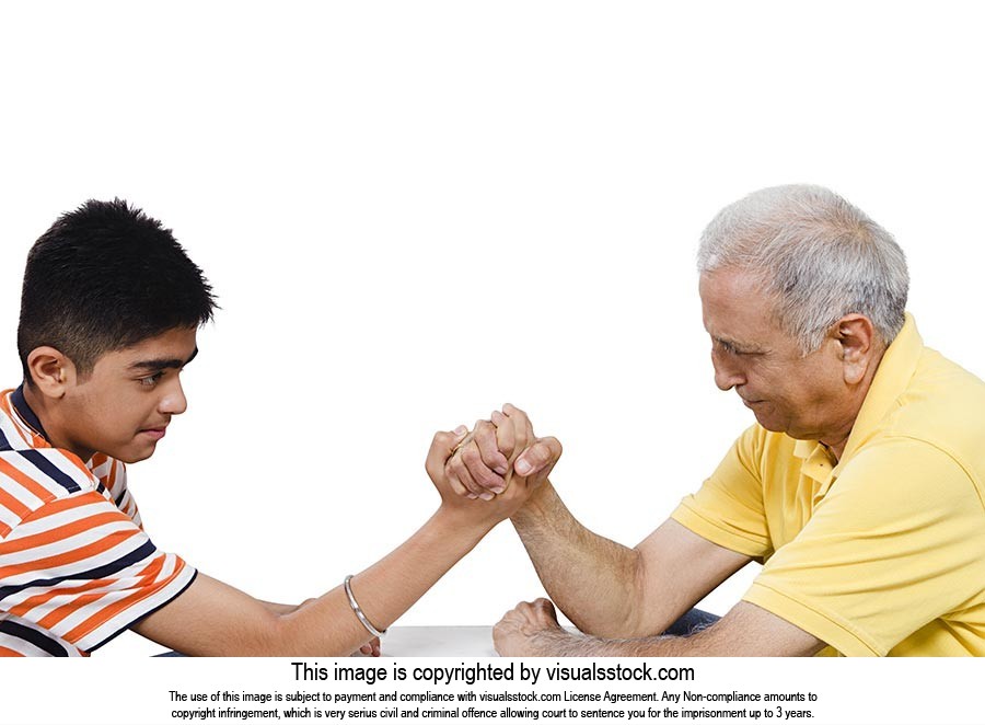 Kid Grandfather Arm wrestling Challenge
