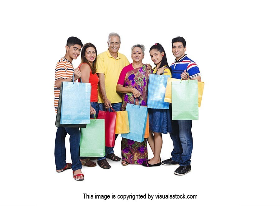 Indian Group Joint Family Shopping Bags