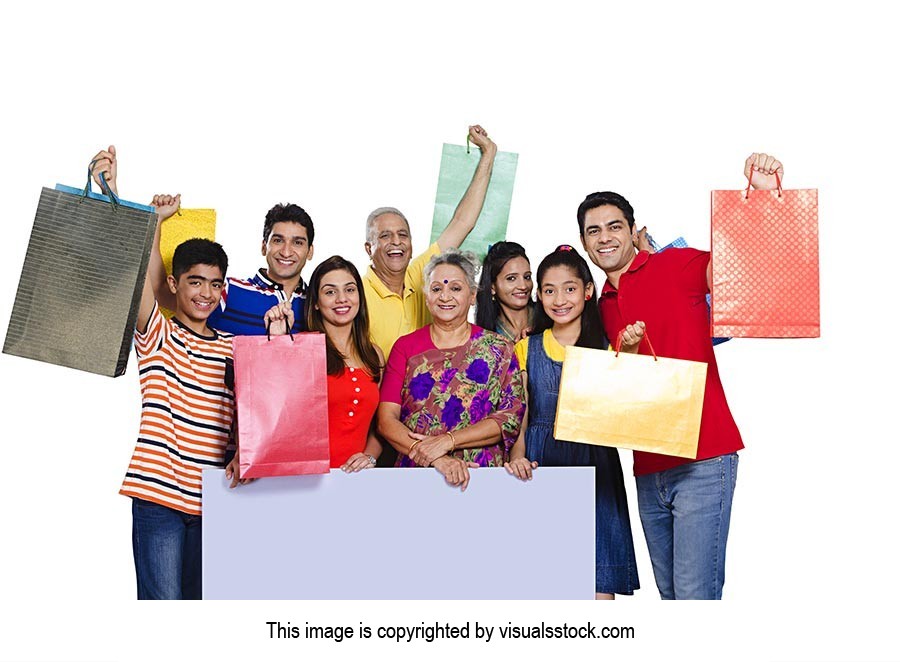 Big Family Message Board Showing Shopping Bags