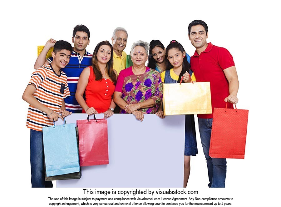 Happy Joint Family Board Shopping Bags