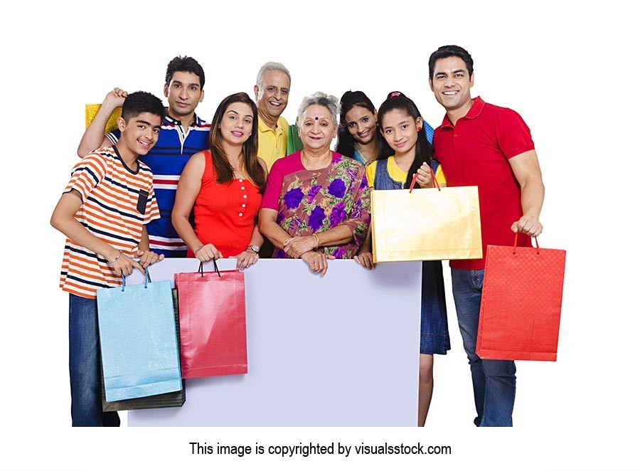 Happy Joint Family Board Shopping Bags