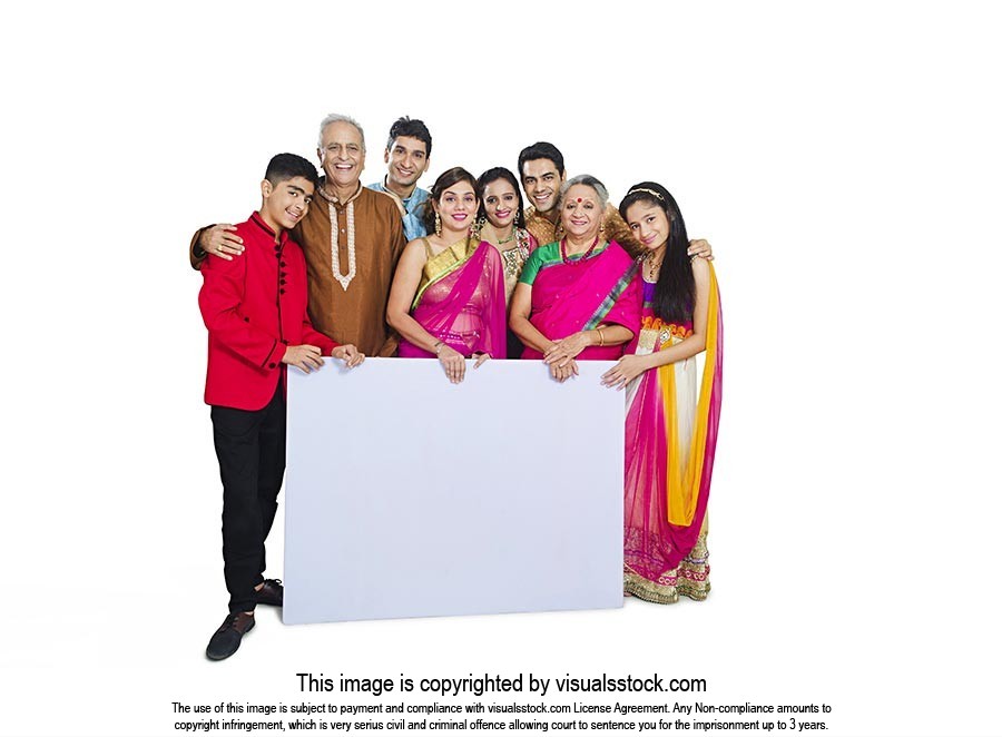Joint Family Holding Whiteboard Diwali