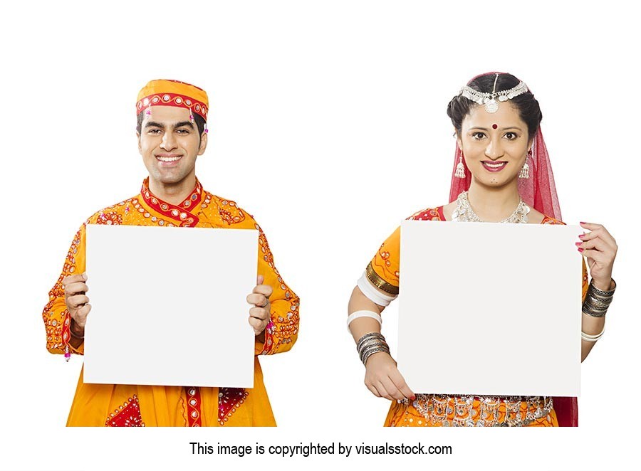 Indian Gugrati Couple Holding White board