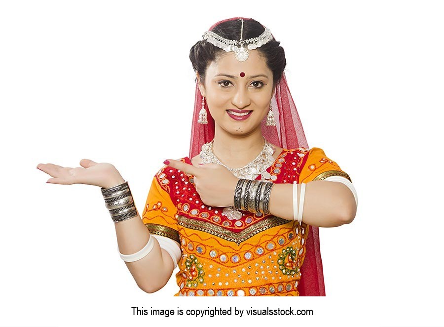 Indian Gujrati Woman Hands Gesturing Pointing