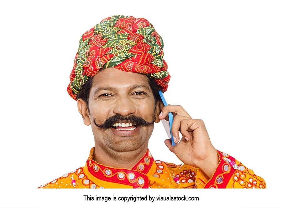 Rajasthani Man Talking Cellphone