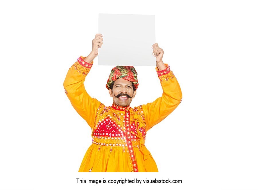 Gujrati Man Holding Message board