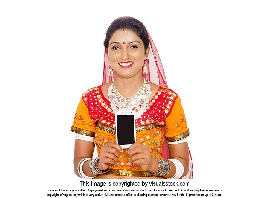Gujrati Woman Showing Smartphone