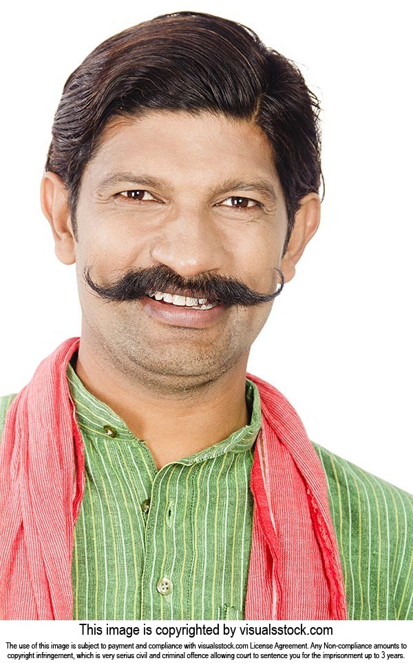 Indian Rural Man Moustache