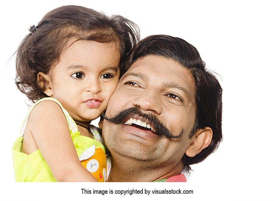 Indian Father Child Daughter Loving