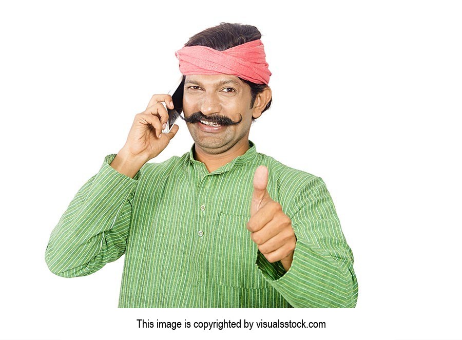 Rural Man Talking Phone Thumbsup