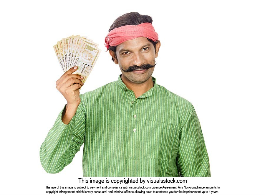 Indina Rural Man Showing Money