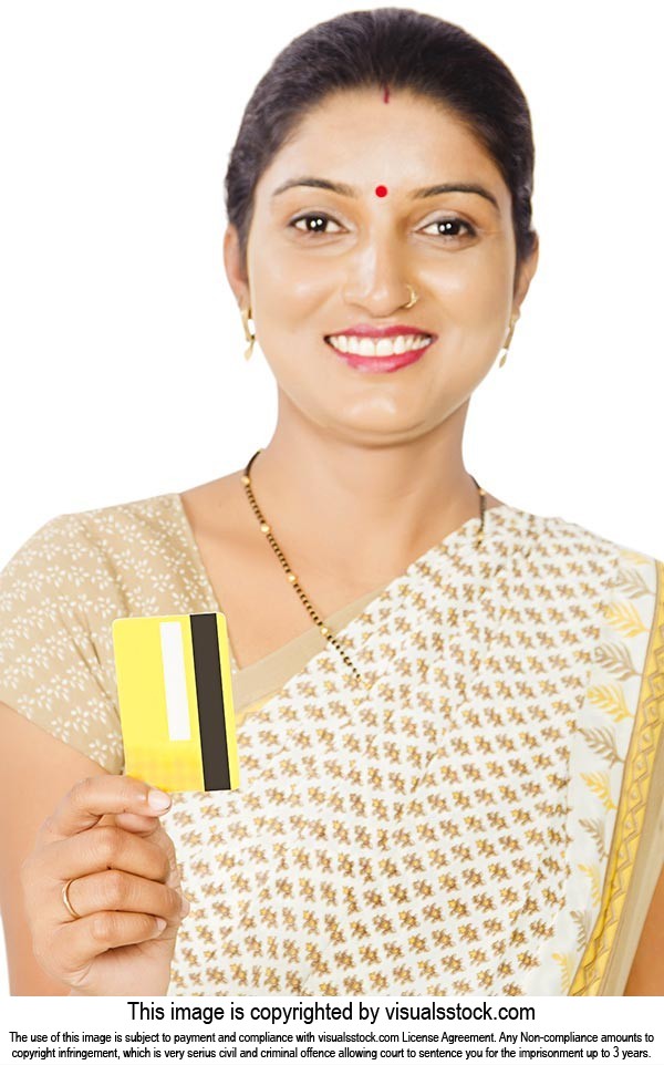 Rural Woman Showing Credit Card