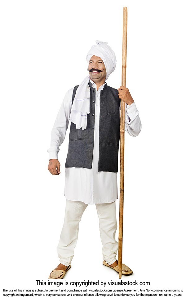Indian Farmer Man Sarpanch