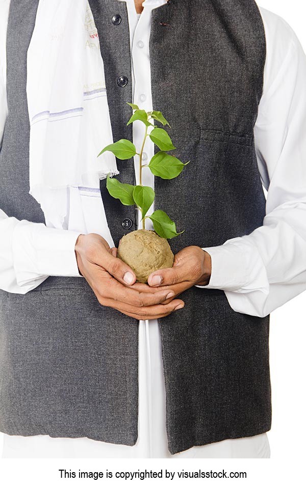 Farmer Hand Holding Plant