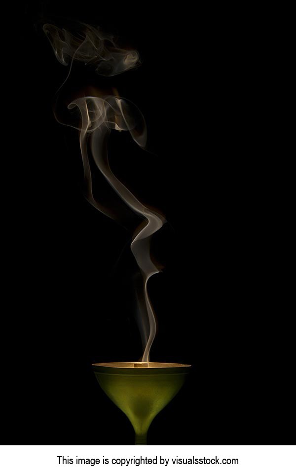 Nobody Shot Buddhist Oil lamp Smoke Diwali Festival