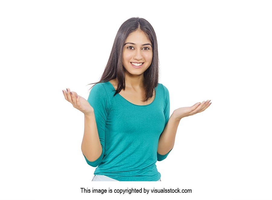 Indian Teenage Woman Shrugging