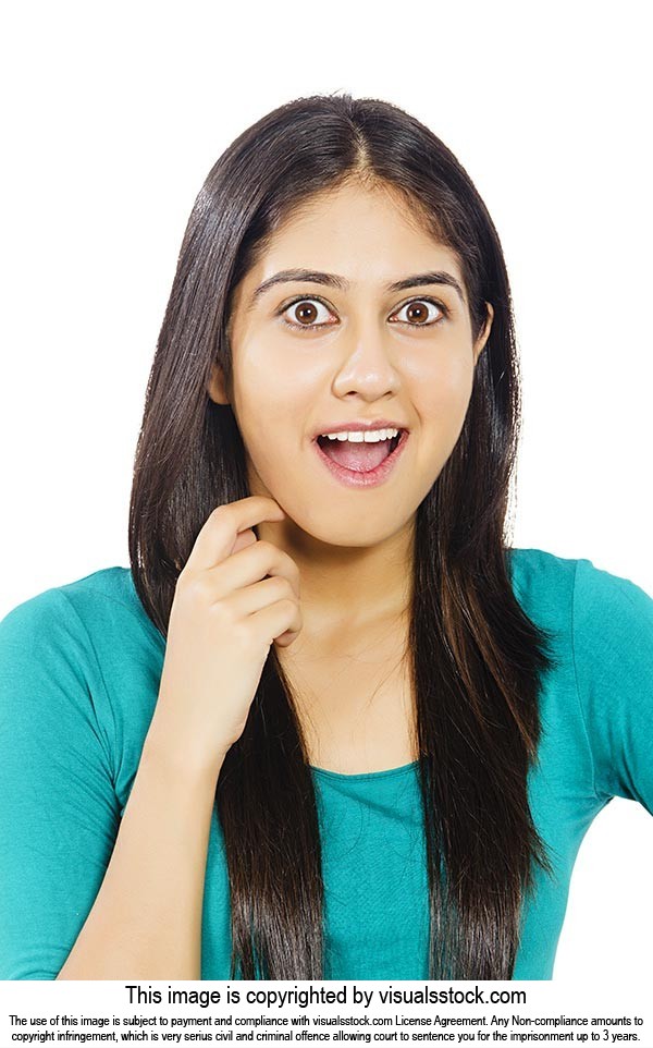 Young woman Amazement Expression