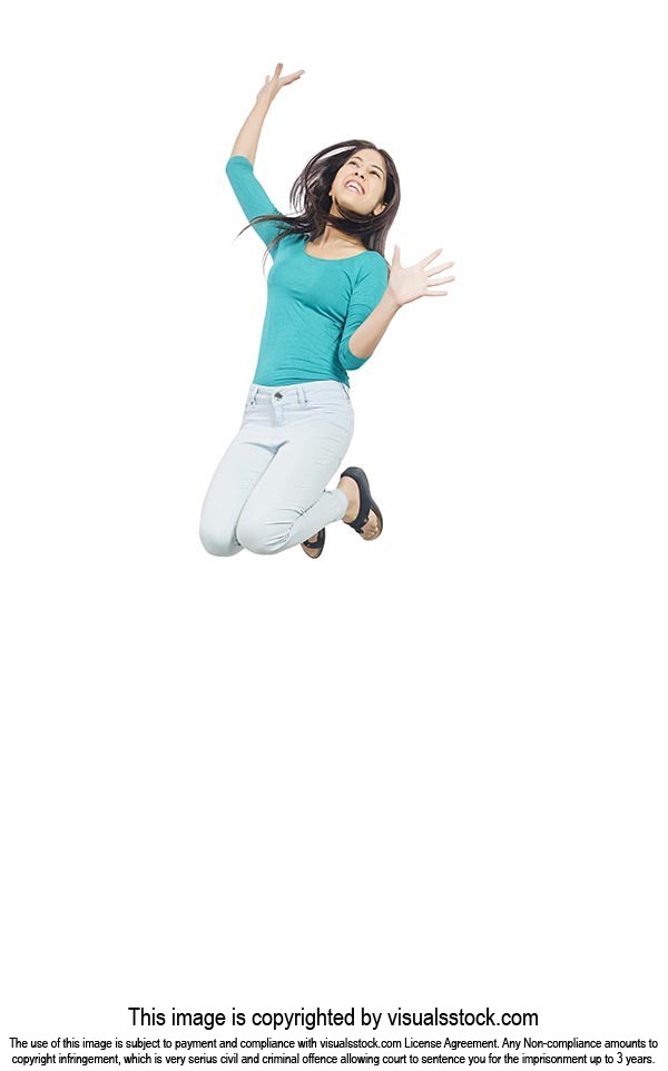 Indian Teenage Woman Jumping