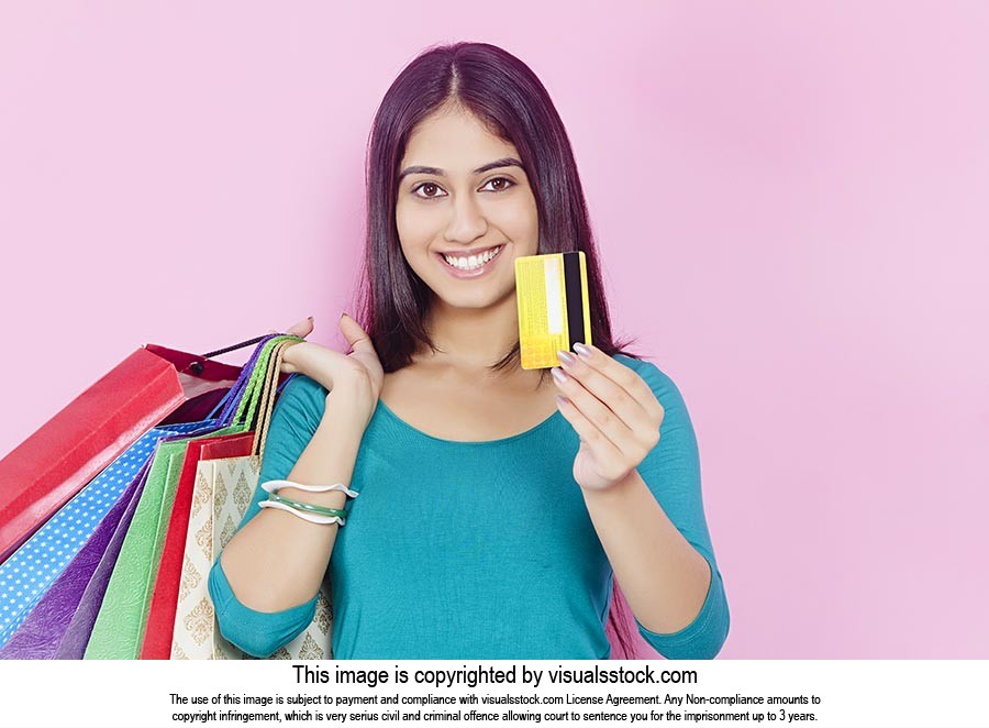 Young Woman Credit Card Shopping