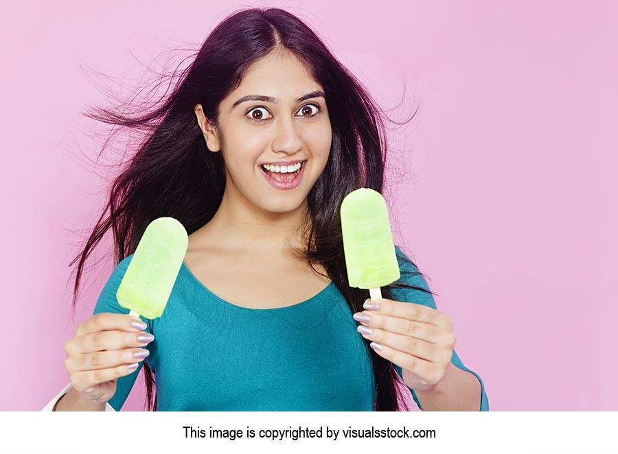 Teenage Girl Giving Ice cream