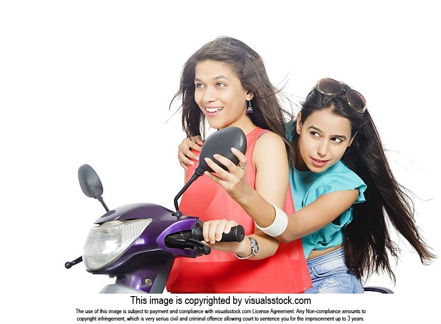 Indian Girls Scooter Riding