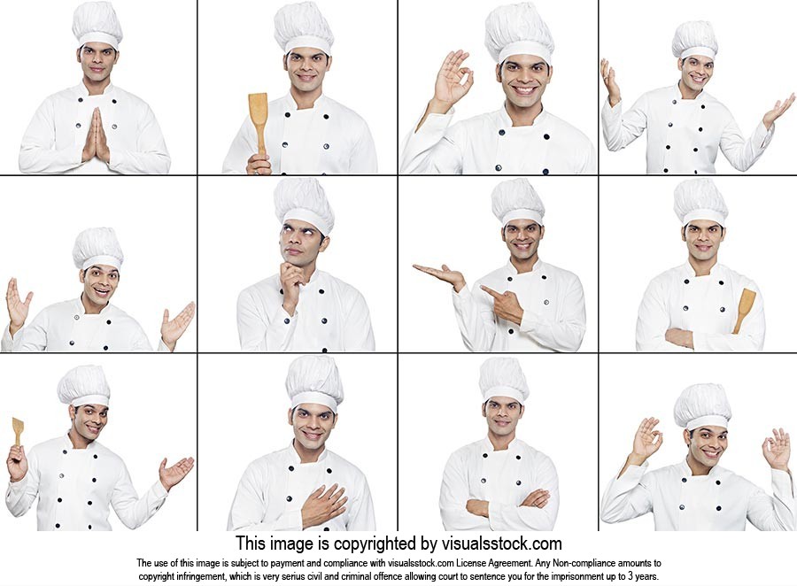 Montage Chef Man Variety Facial expressions