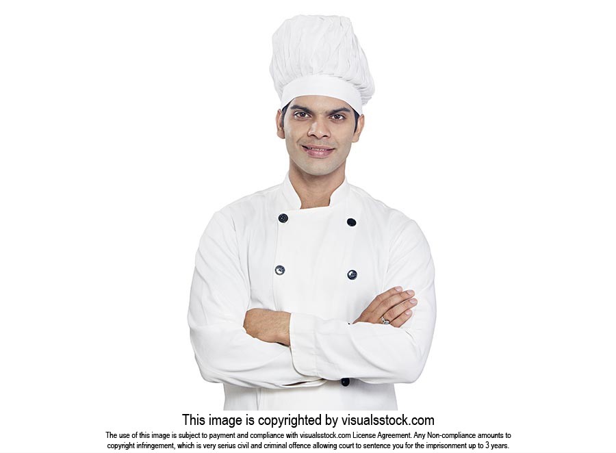 Indian Male Chef Arms Crossed Standing