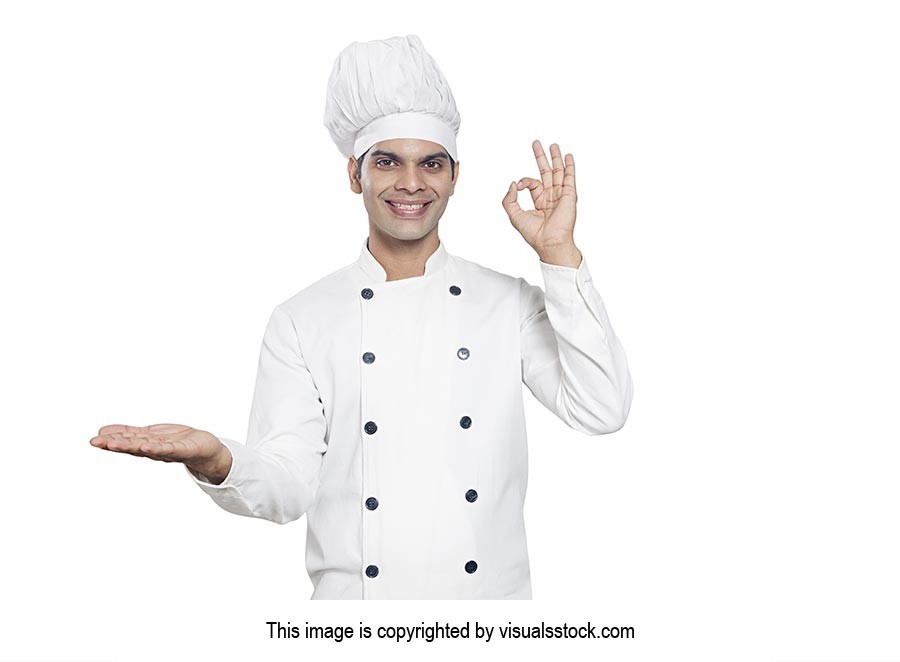 Chef Hand Palm Showing Ok Sign