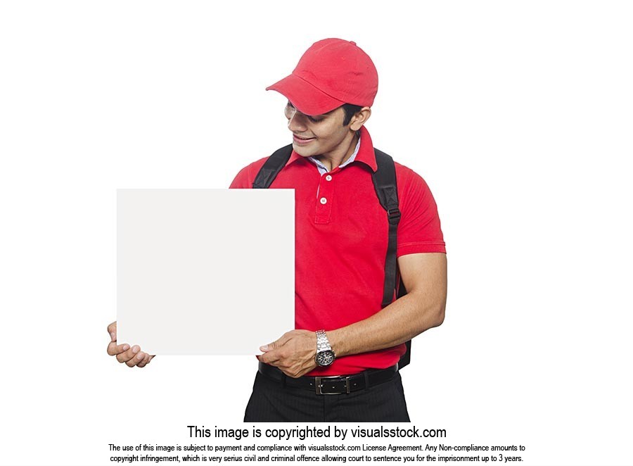 Indian Delivery Guy Holding Cardbox
