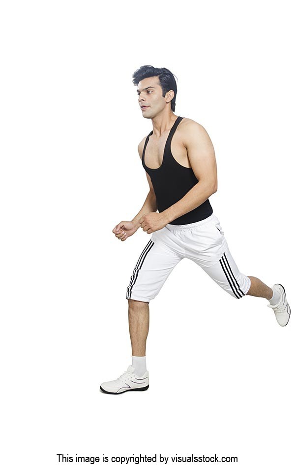 Full length Portrait Fitness Man Running