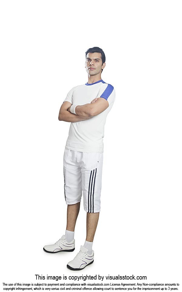 Sports Man Tennis Player Standing Arms crossed