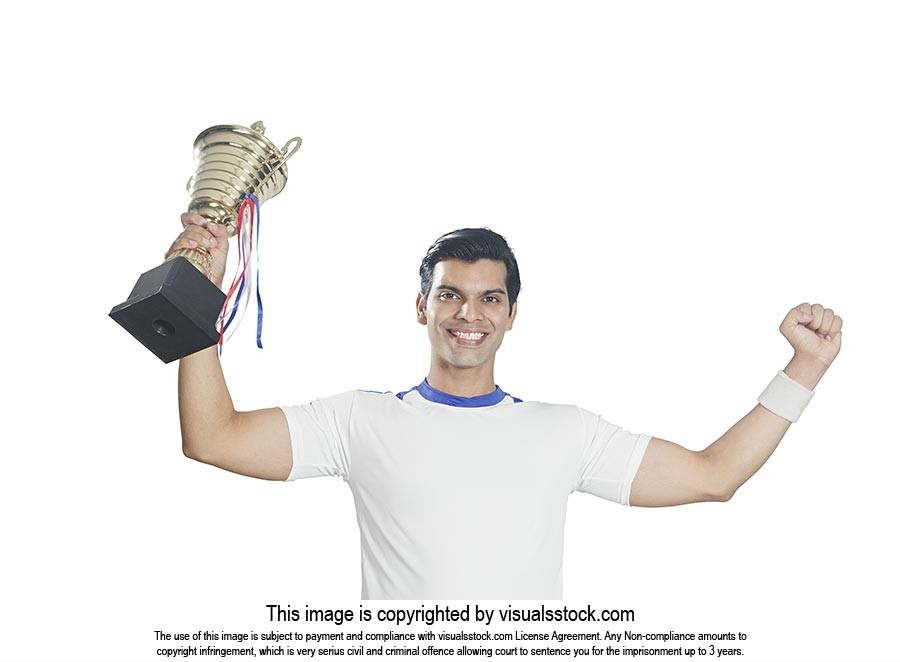 Indian Man Tennis Player Celebrates Championship T