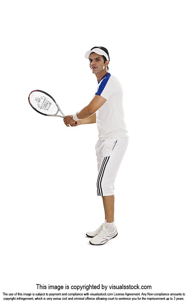 Indian Sports Man Playing Tennis Racket